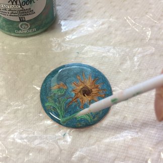How to Create a Fun Sunflower Enamel Looking Necklace Step 6