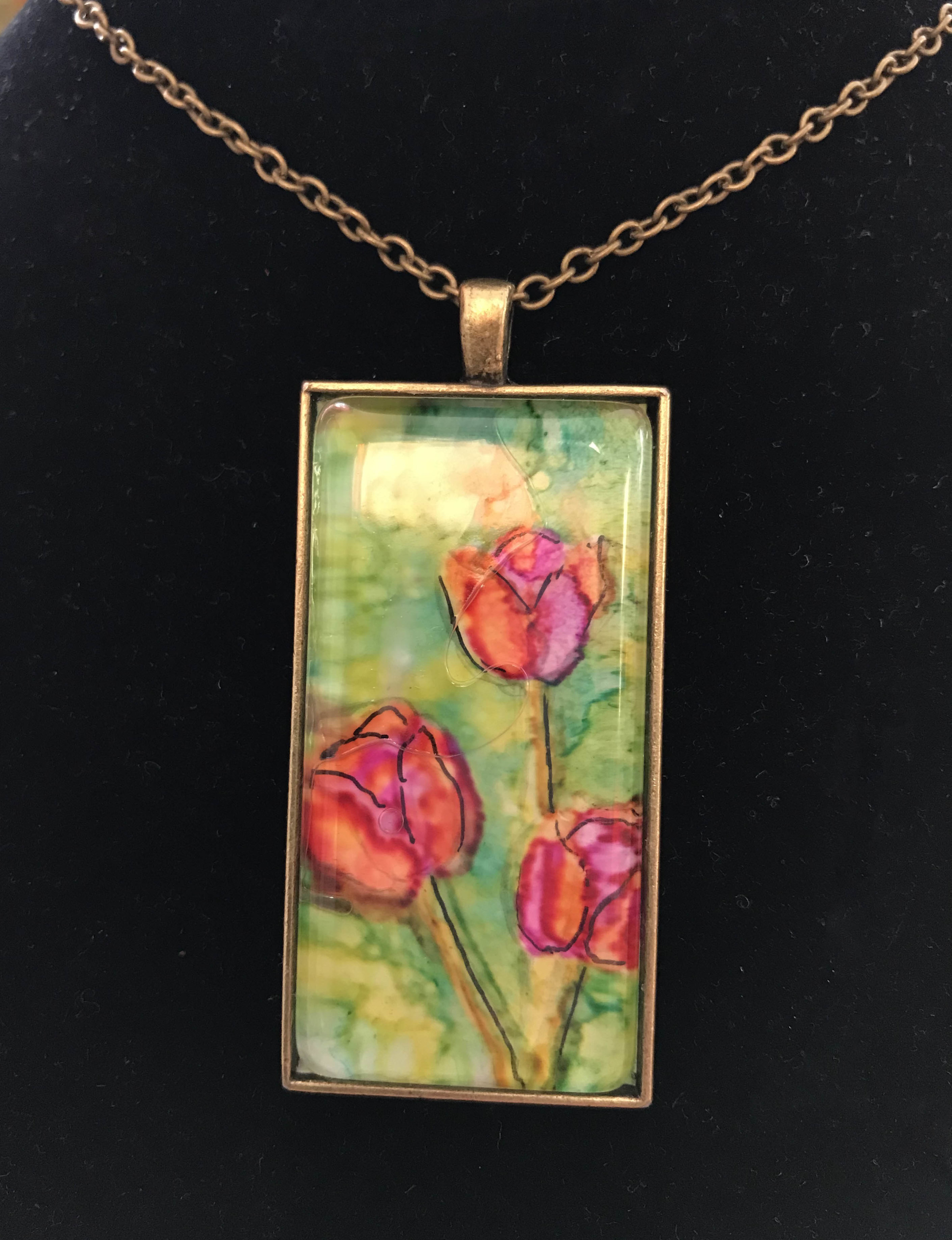 Sold! Tulip Necklace - Hand Painted - Great Gift!